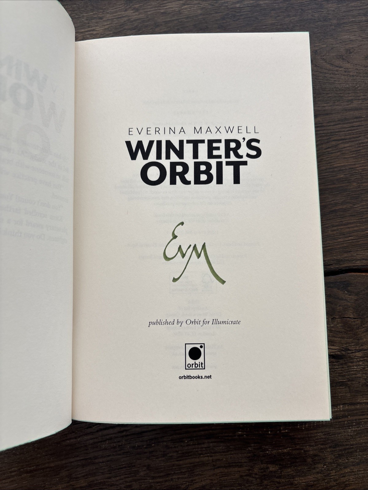 Winter’s Orbit by Everina Maxwell (Special Green Pages + Signed) Hardcover￼