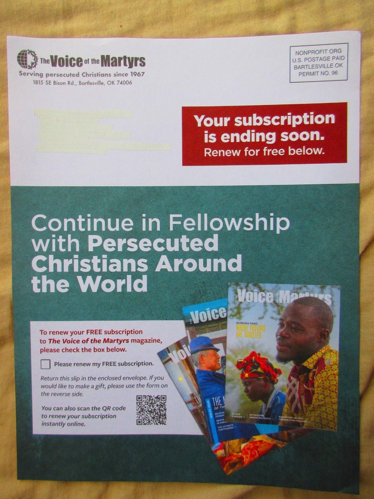 the VOICE of the MARTYRS magazine / August 2025 edition / New / Unread / Perfect