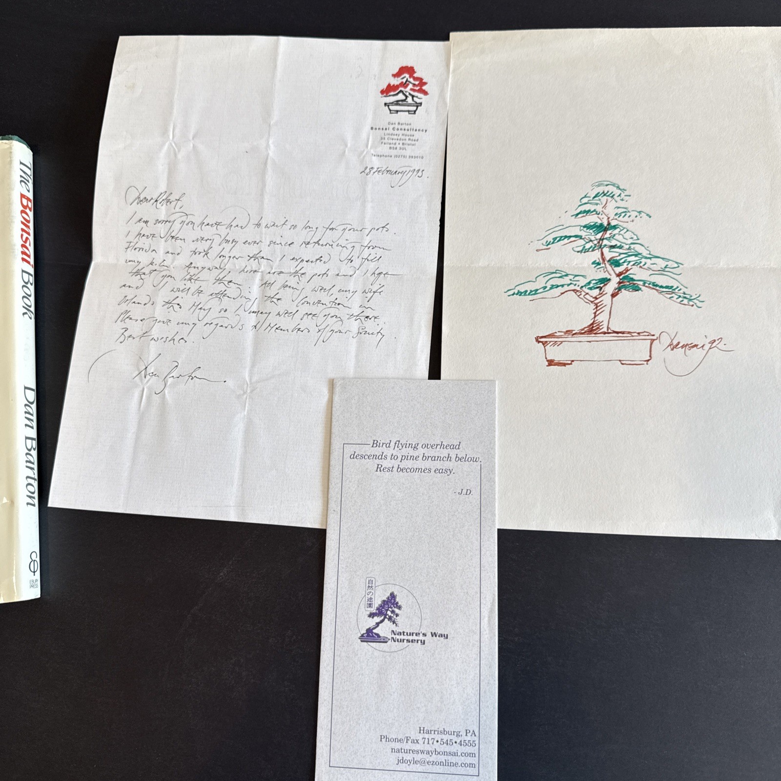 The Bonsai Book (HARD BACK GREEN) Barton, Dan SIGNED/EBURY PRESS, GB 1989