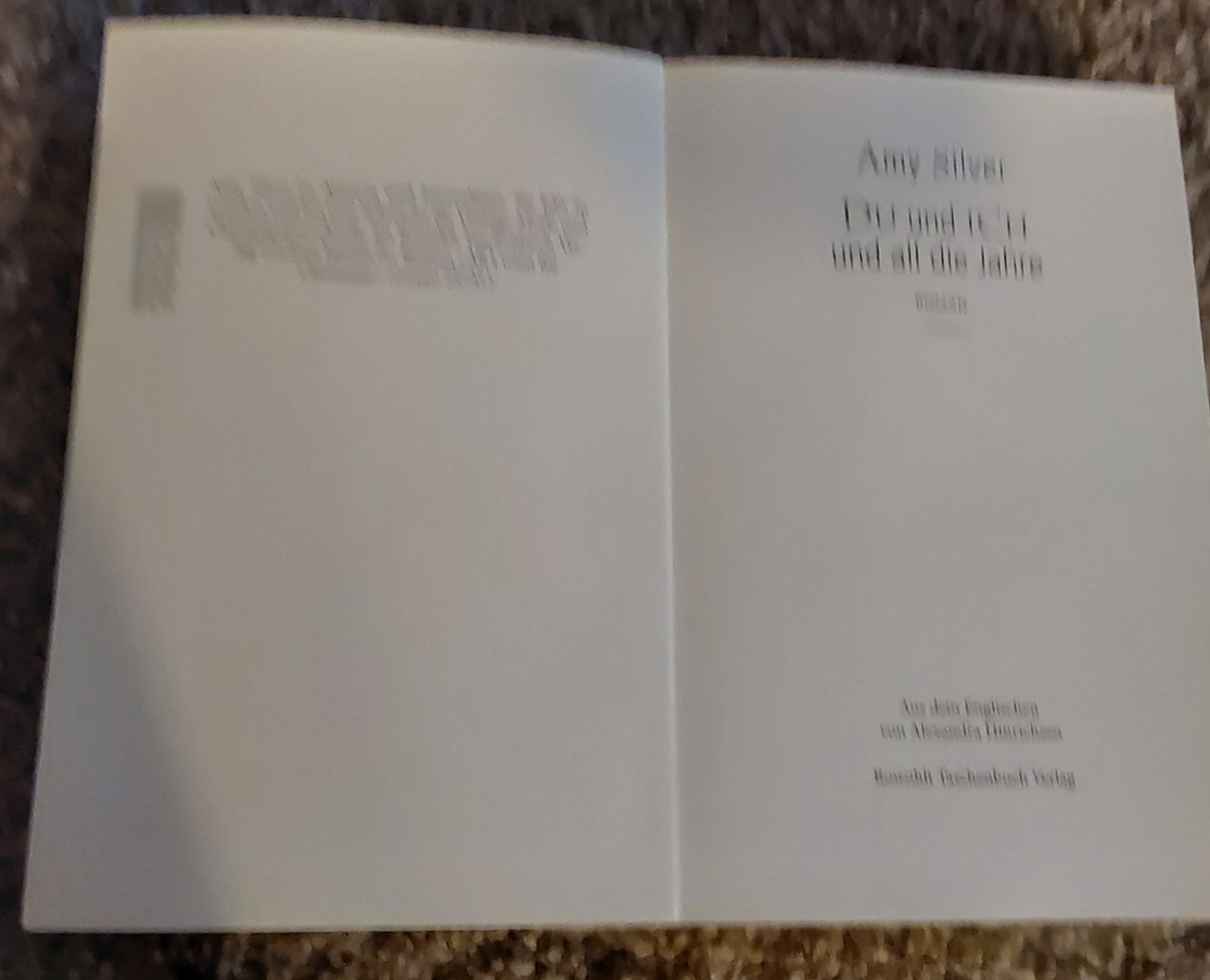367 PAGE GERMAN LANGUAGE BOOK “DU UND ICH UND ALL DIE JAHRE” AMY SILVER
