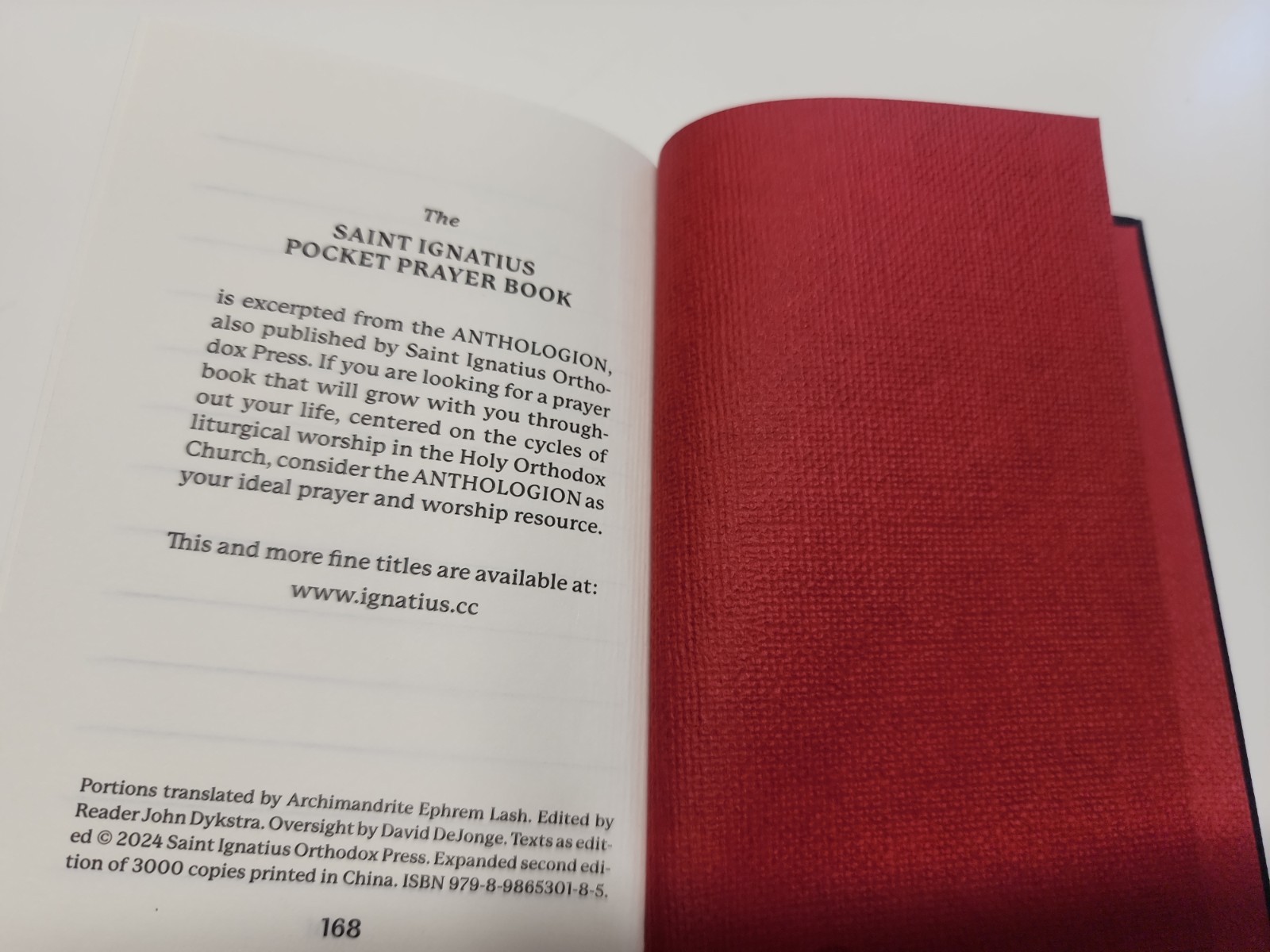 Orthodox- St Ignatius Pocket Prayer Book Modern English Edition Hardcover