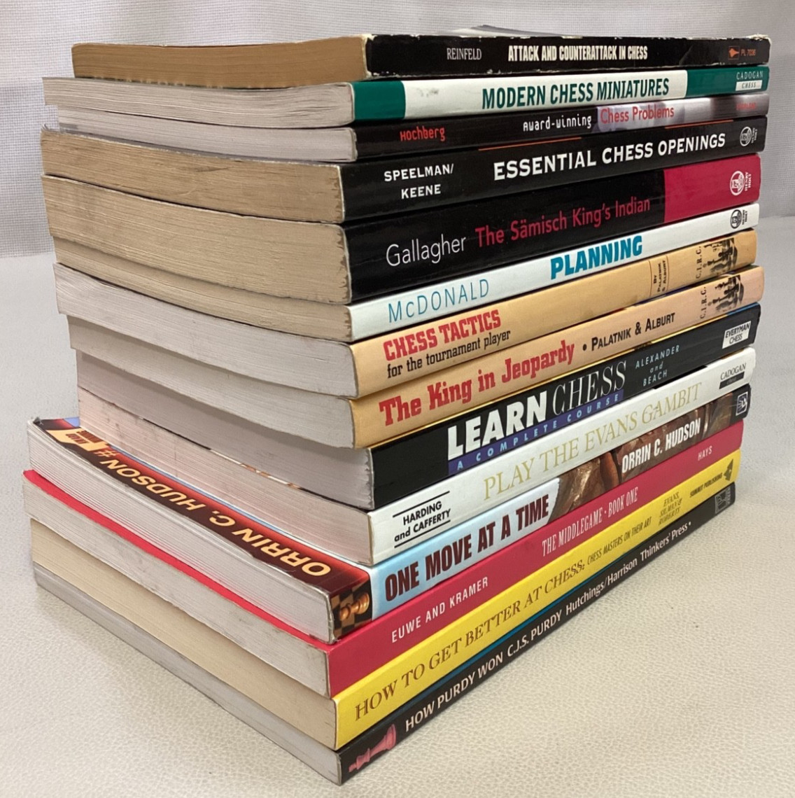 Mixed lot of 14 BOOKS ON CHESS GM Alburt, Evans, Gallagher, McDonald, Keene GC