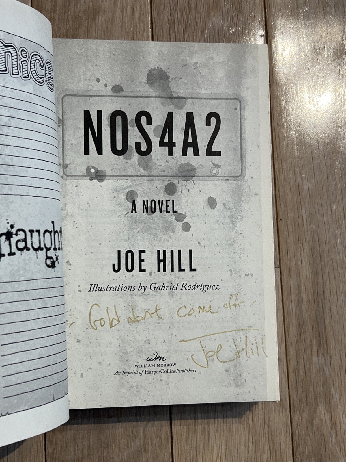 NOS4A2 True 1st Edition 1st Printing HC SIGNED x JOE HILL Gold Autograph