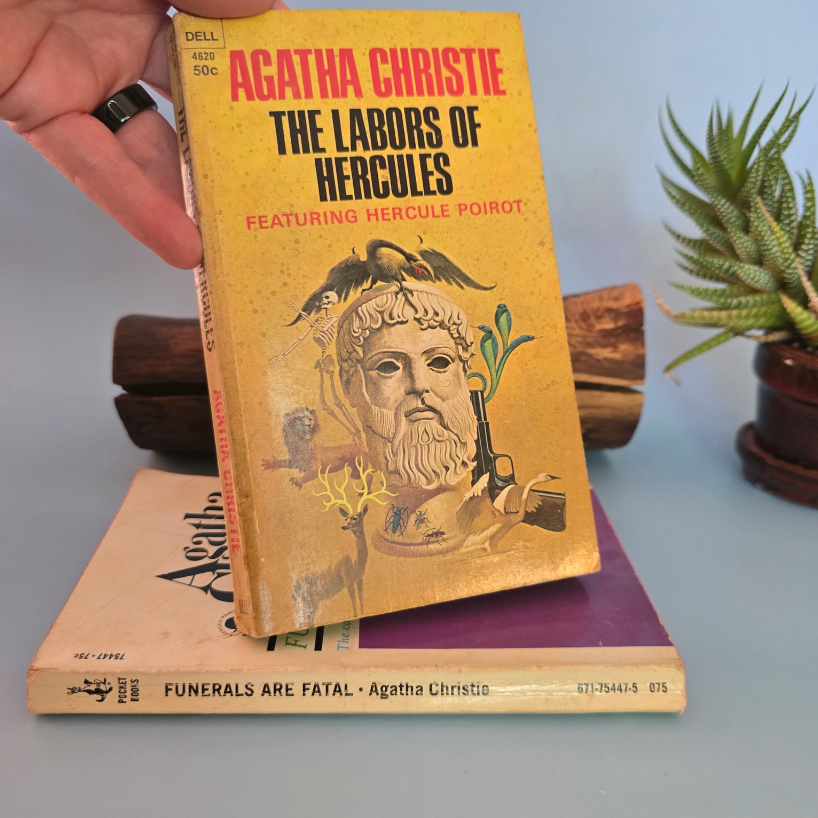 Vintage Agatha Christie Hercule Poirot Lot of 4 Paperback Books Mystery 1960s 70