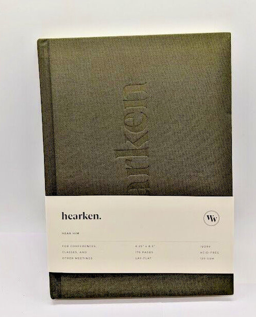 Hearken Hear Him 176 Pages Journal (Green, Cloth Cover, 6.25″ x 8.5″) Notebook