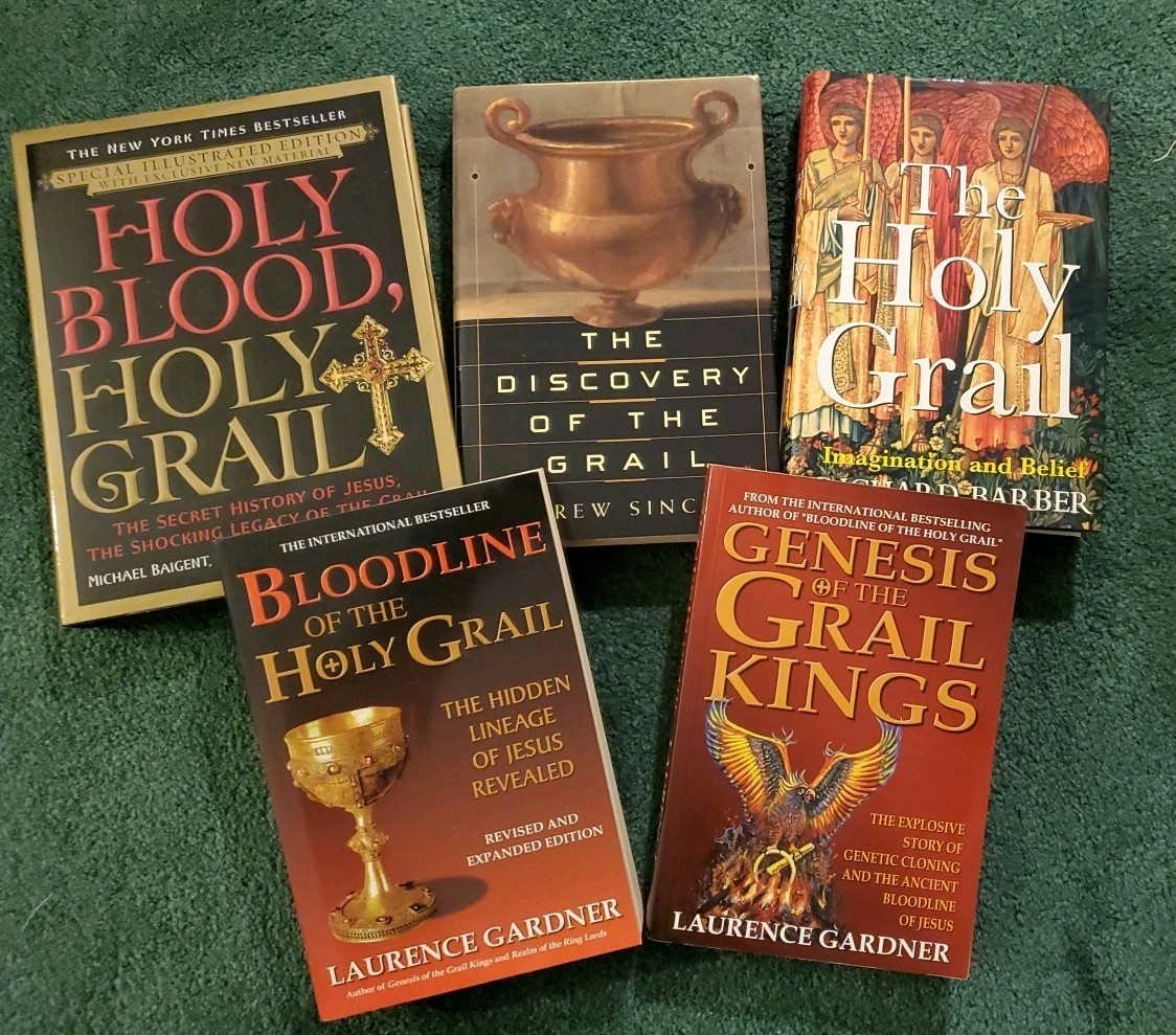Holy Grail: Lot Of 5 books, 3 HC & 2 PB, LN. Gardner, Baigent, Barber, Sinclair