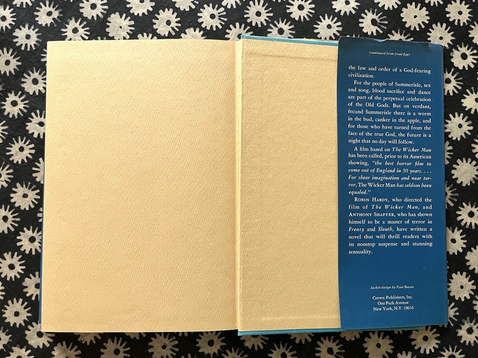 THE WICKER MAN ~ HARDY/SHAFFER (1978, Crown) First Edition HC/DJ Folk Horror