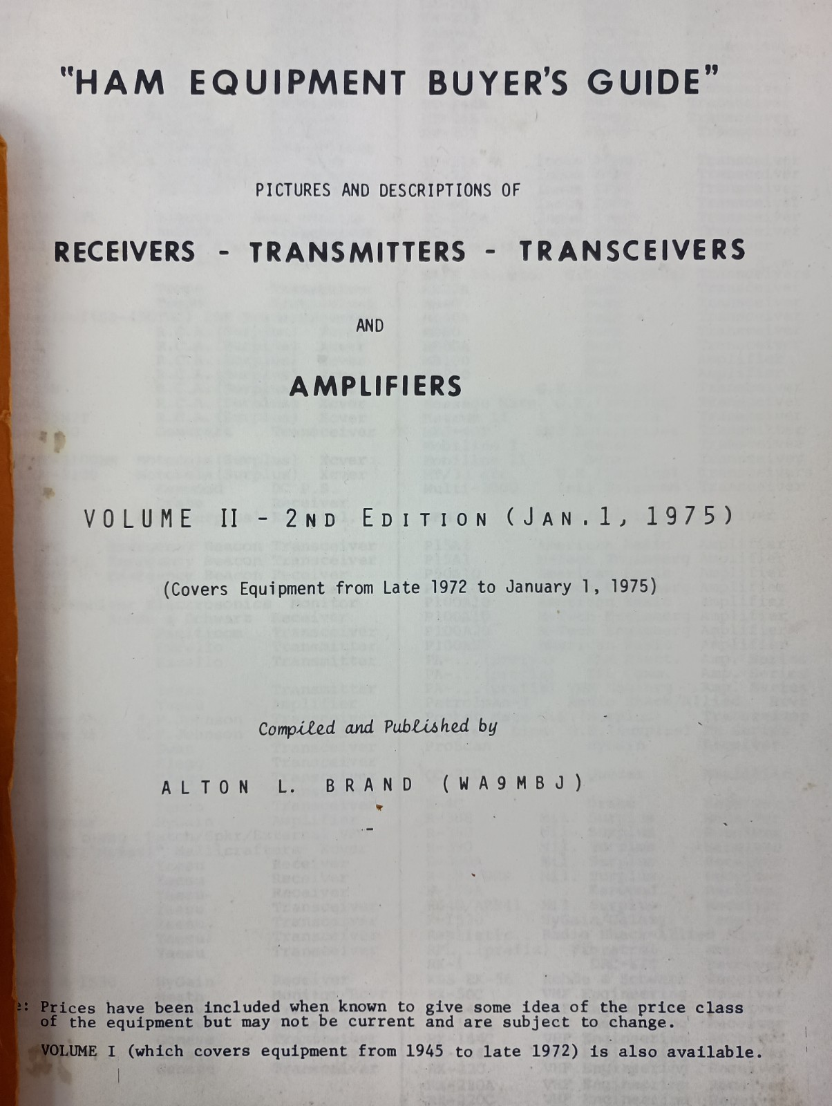 Ham Equipment Buyer’s Guide Receivers Transmitters Transceivers Amplifiers I &II
