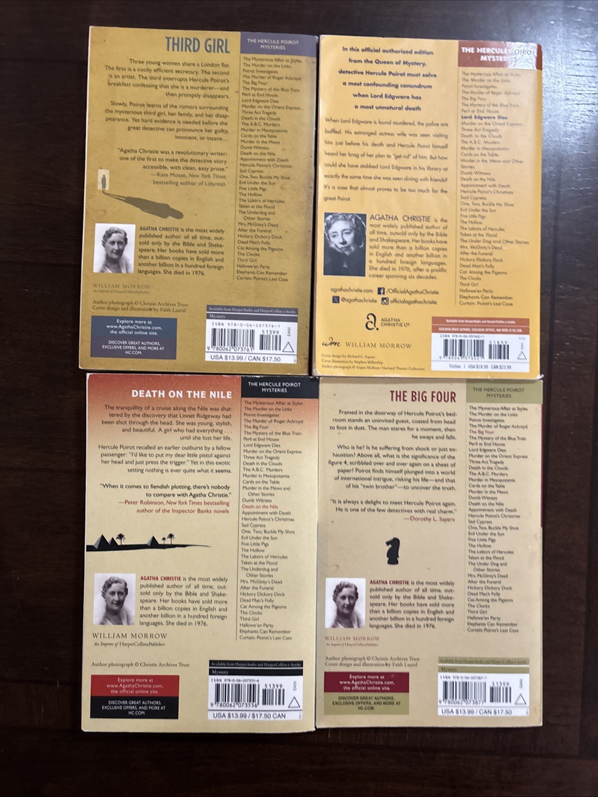 Lot 25 Agatha Christie Trade Paperbacks William Morrow Reprints Hercule Poirot