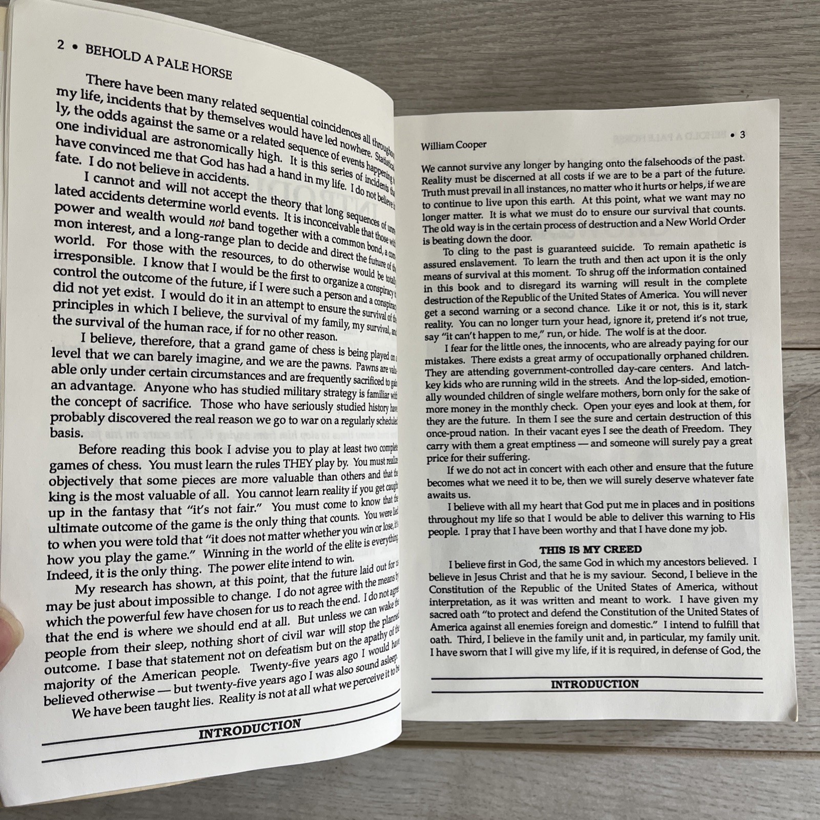Behold a Pale Horse Paperback 1991 534 Pages By Milton William Cooper W/ Trifold