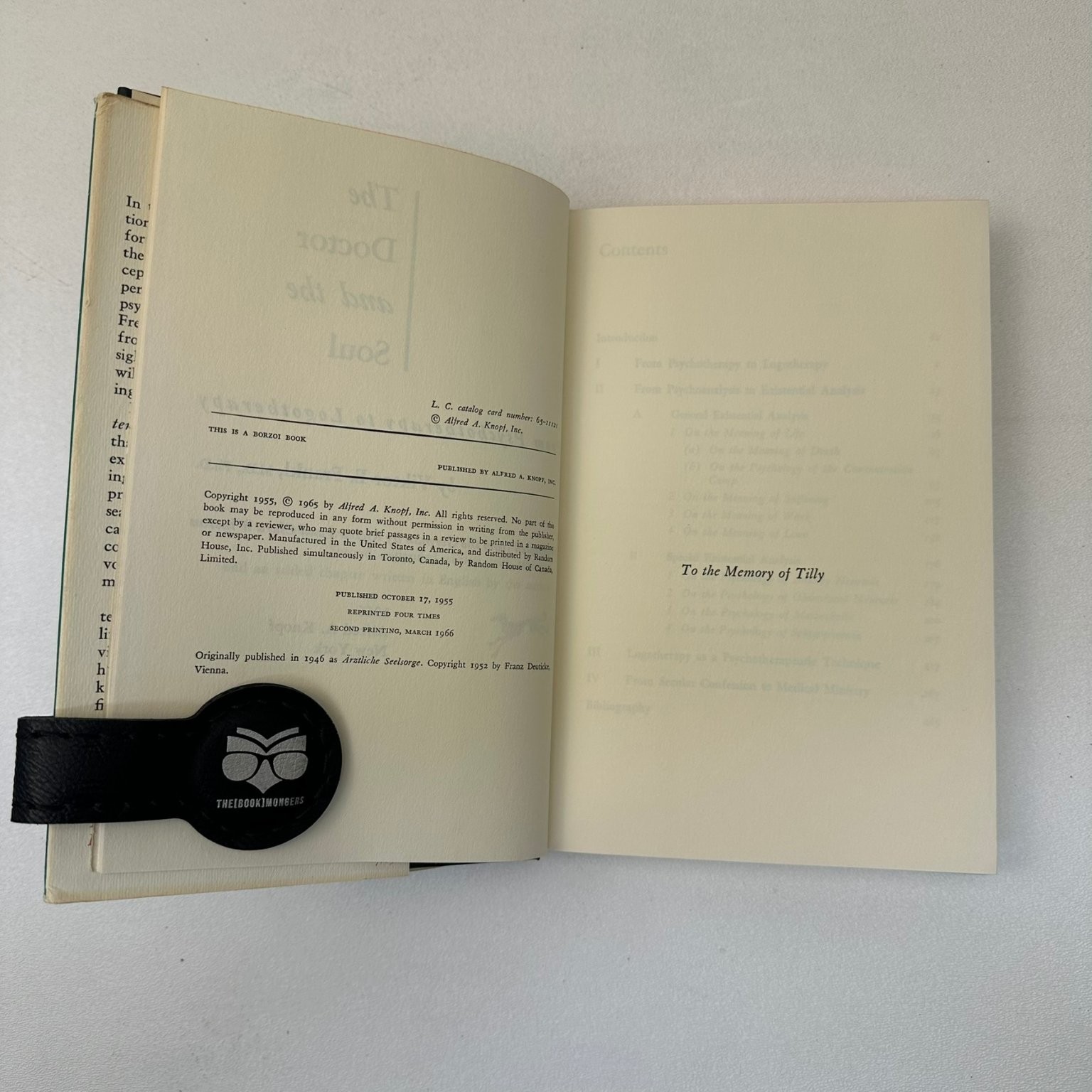 The Doctor and the Soul Frankl 1966 Second Expanded Edition Psychotherapy Knopf