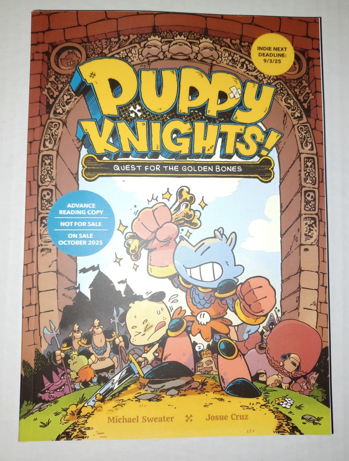 Puppy Knights: Quest for the Golden Bones Paperback Advance Copy New Unread