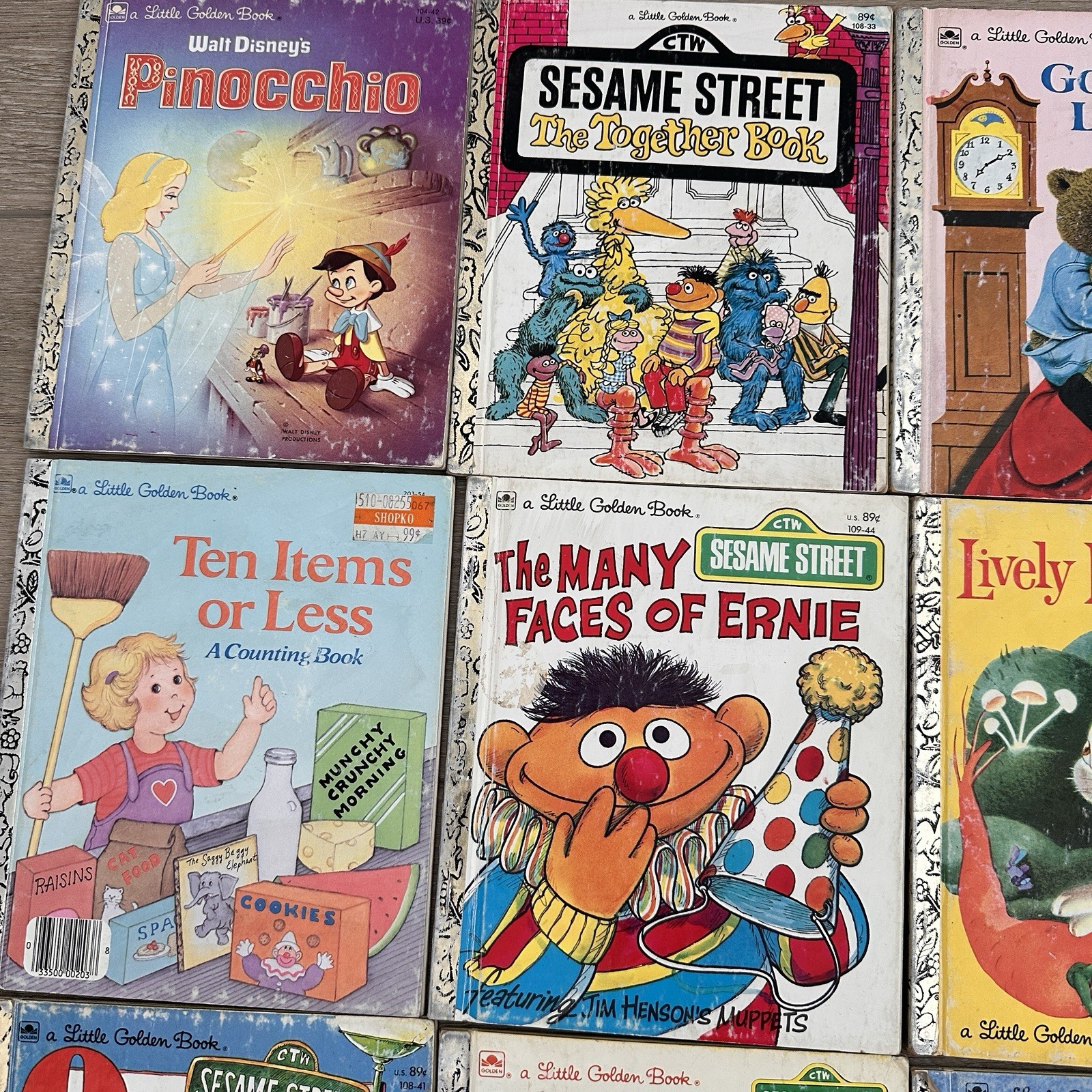 Vintage Little Golden Books Mixed Lot 12 Classics 1940s-70s Disney Sesame Street