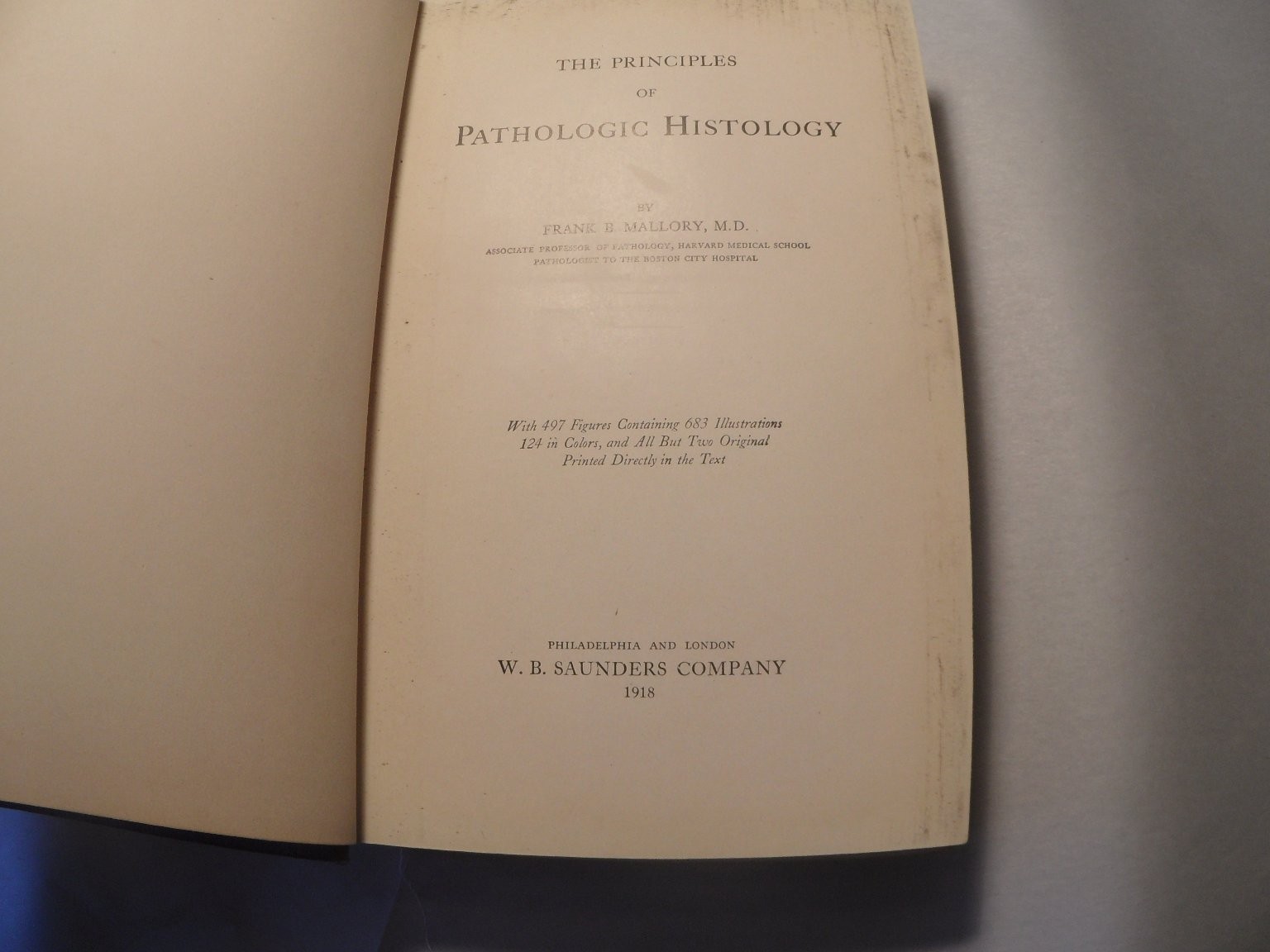 Principles of Pathologic Histology Mallory 1918 Medical Textbook Illustrated