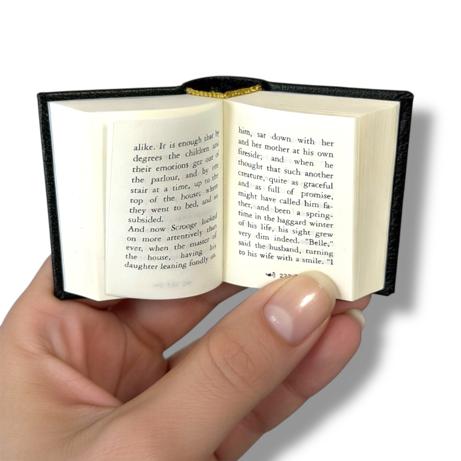 A Christmas Carol Charles Dickens tiny book leather hardcover w/slipcase 508pgs