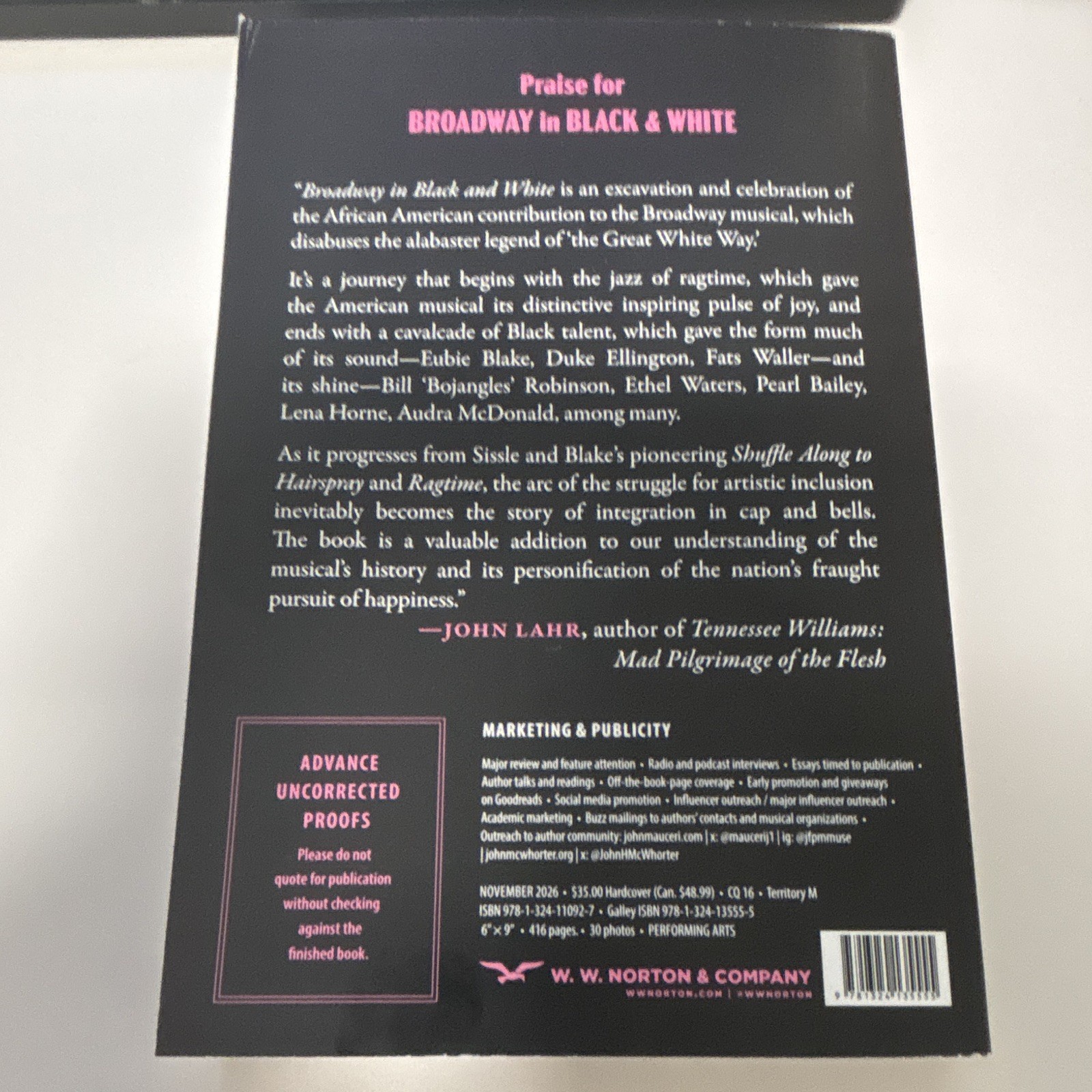 Broadway in Black and White by Mauceri & McWhorter 2026 Norton AUP