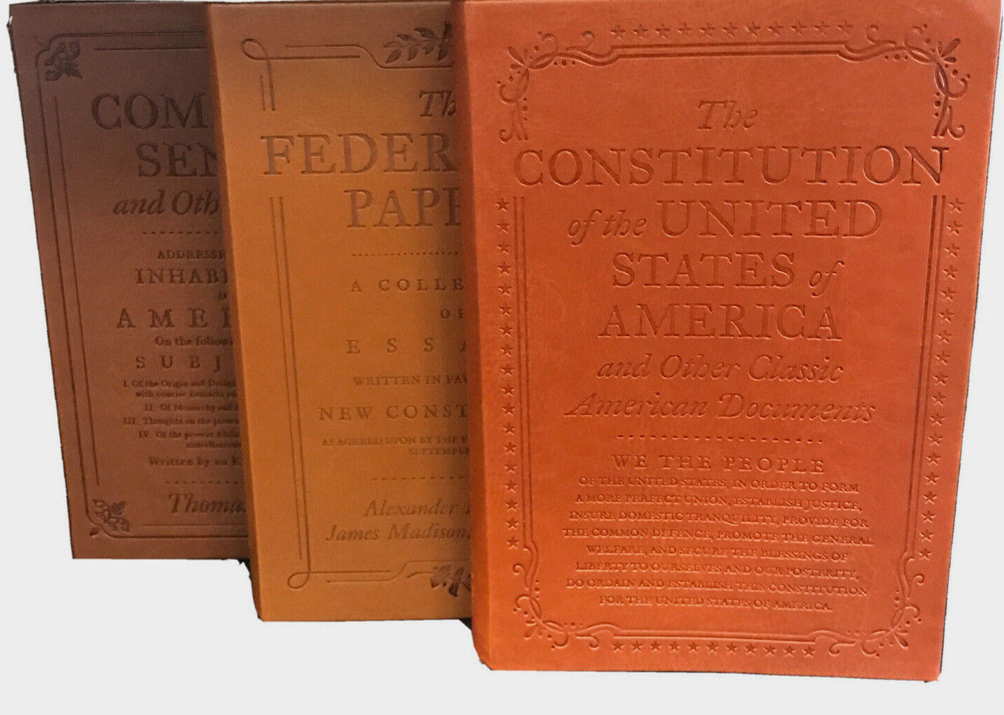 ❤️COMMON SENSE FEDERALIST PAPERS CONSTITUTION 3 SET Faux Leather Collectable NEW