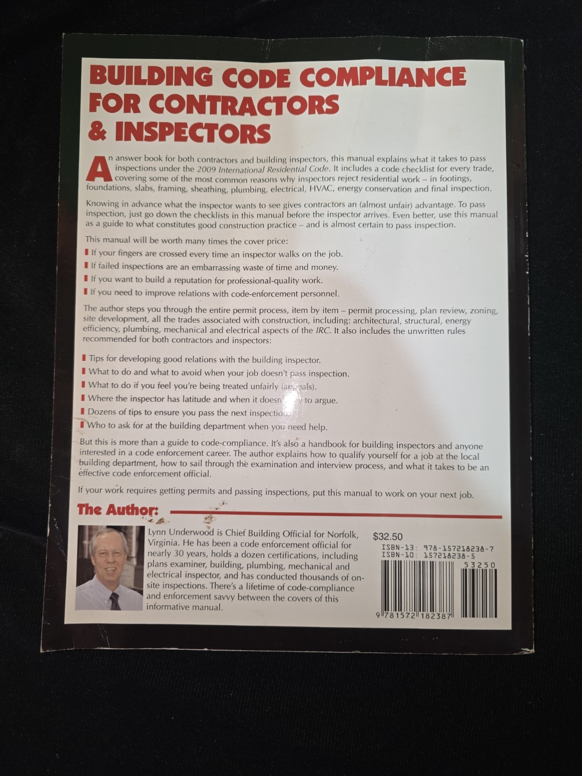 Building Code Compliance for Contractors and Inspectors by Lynn Underwood (2010,