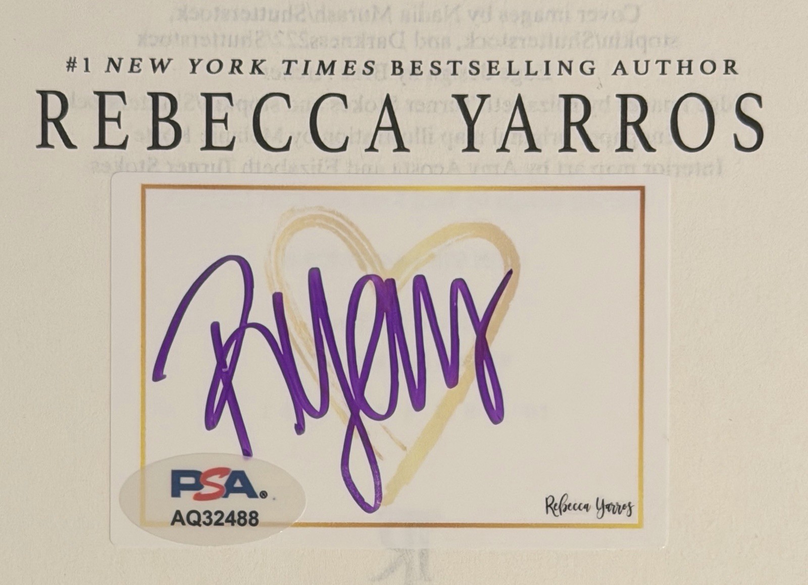 SIGNED Rebecca Yarros Fourth Wing Holiday 1st Edition Book PSA DNA COA Autograph