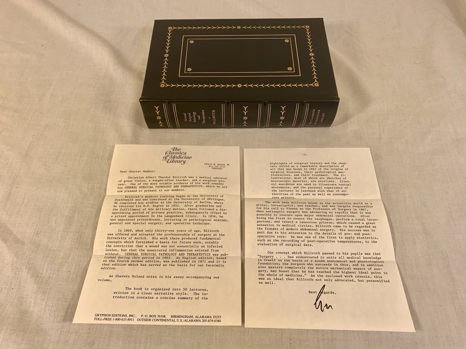 Theodor Billroth GENERAL SURGICAL PATHOLOGY Classic of Medicine 1987 Near Mint
