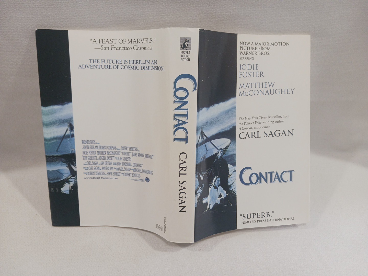 Contact Carl Sagan Movie Novelization Tie-In Book Club Edition DJ HARDCOVER VGC