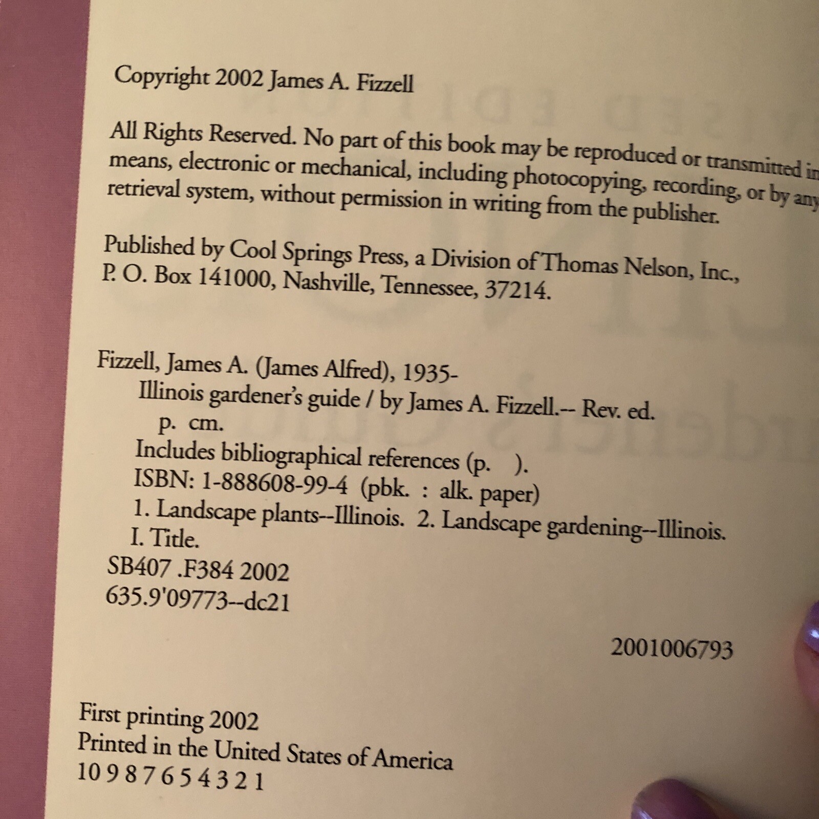 Revised Edition Illinois Gardener’s Guide By James A. Fizzell. 272 Pages