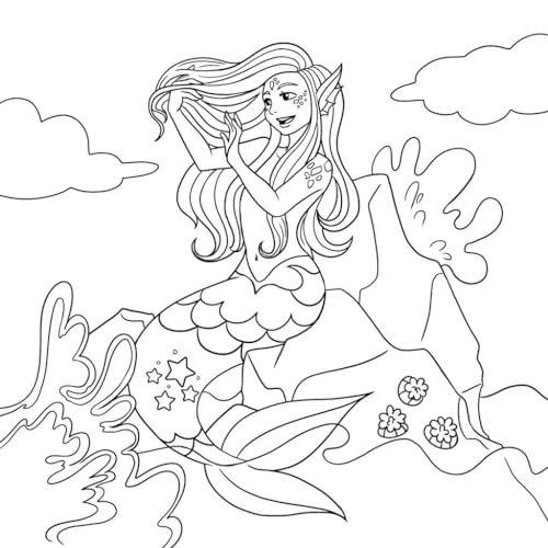 Mermaid Coloring Book: For Kids Ages 4-8, 9-12