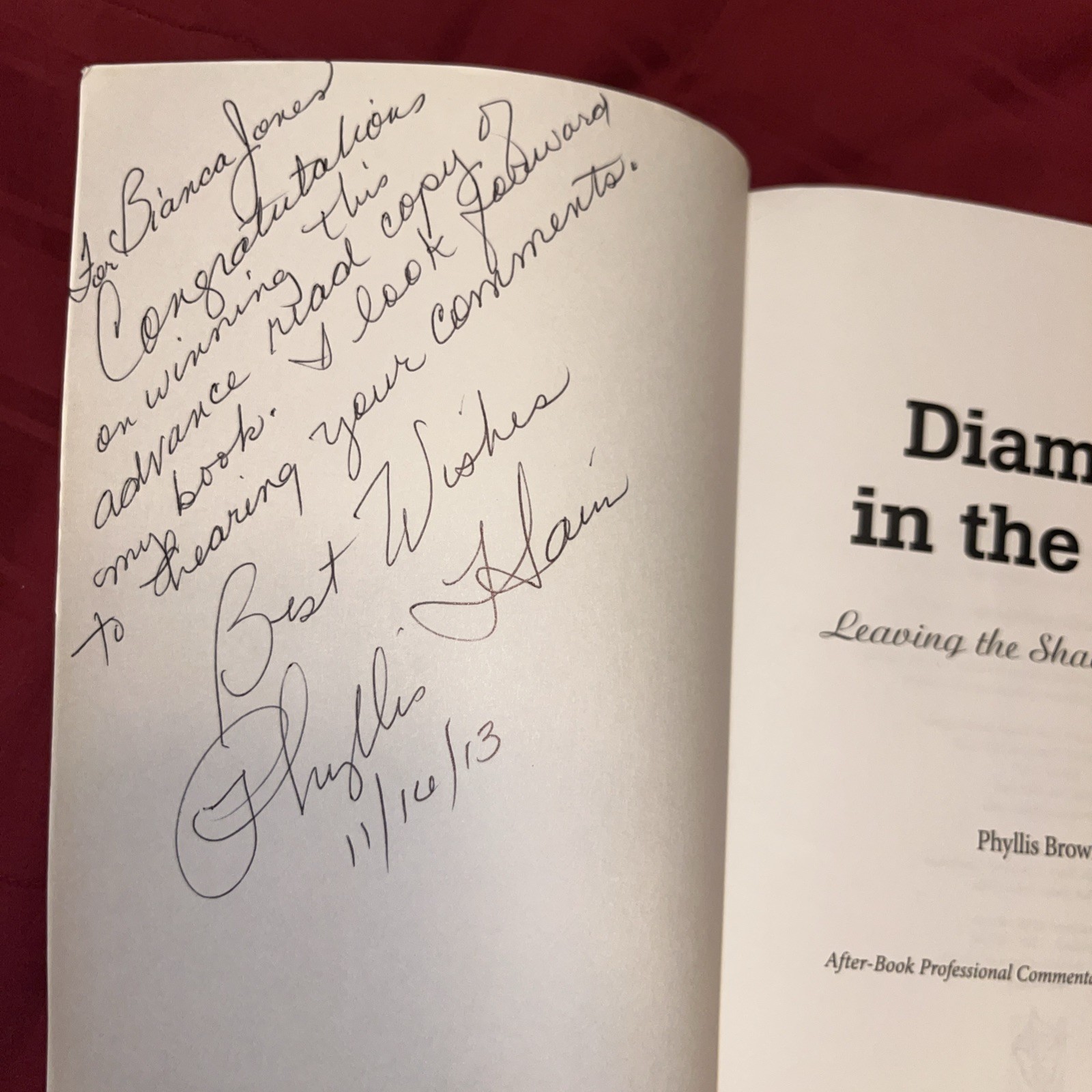 Diamond in the Dark SIGNED First Edition Abuse Memoir. Military Wives.
