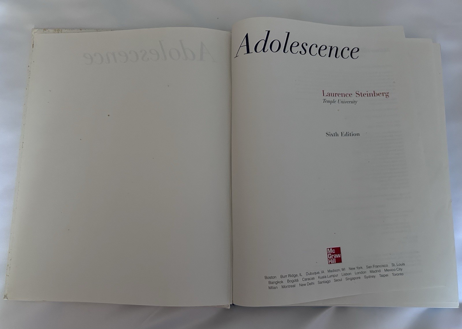 Adolescence 6th Edition by Laurence Steinberg – Text Book