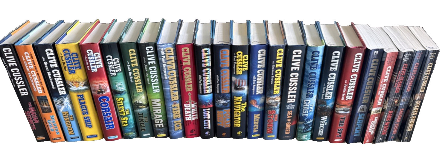 Clive Cussler Assorted Series – Lot 24 (19) Hard Cover and (5) Paperback