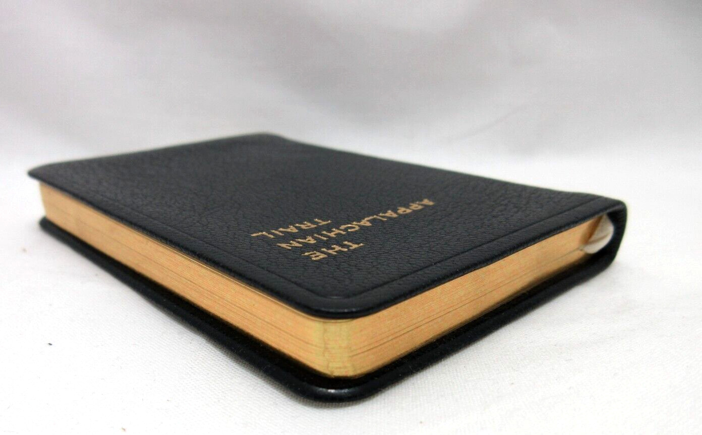 APPALACHIAN TRAIL 3×4″ MINI Guide Leather Cover Notes w Maps Info 160 Pgs Black