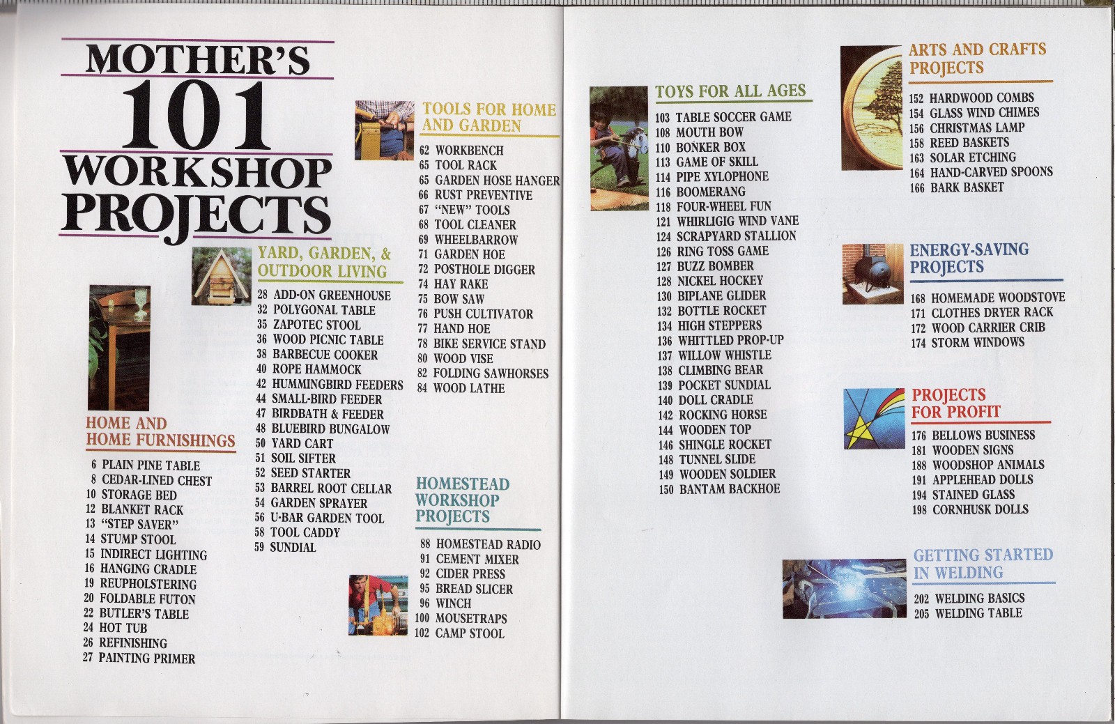 Mother’s 101 Workshop Projects ©1984 by Mother Earth News 207 Pages