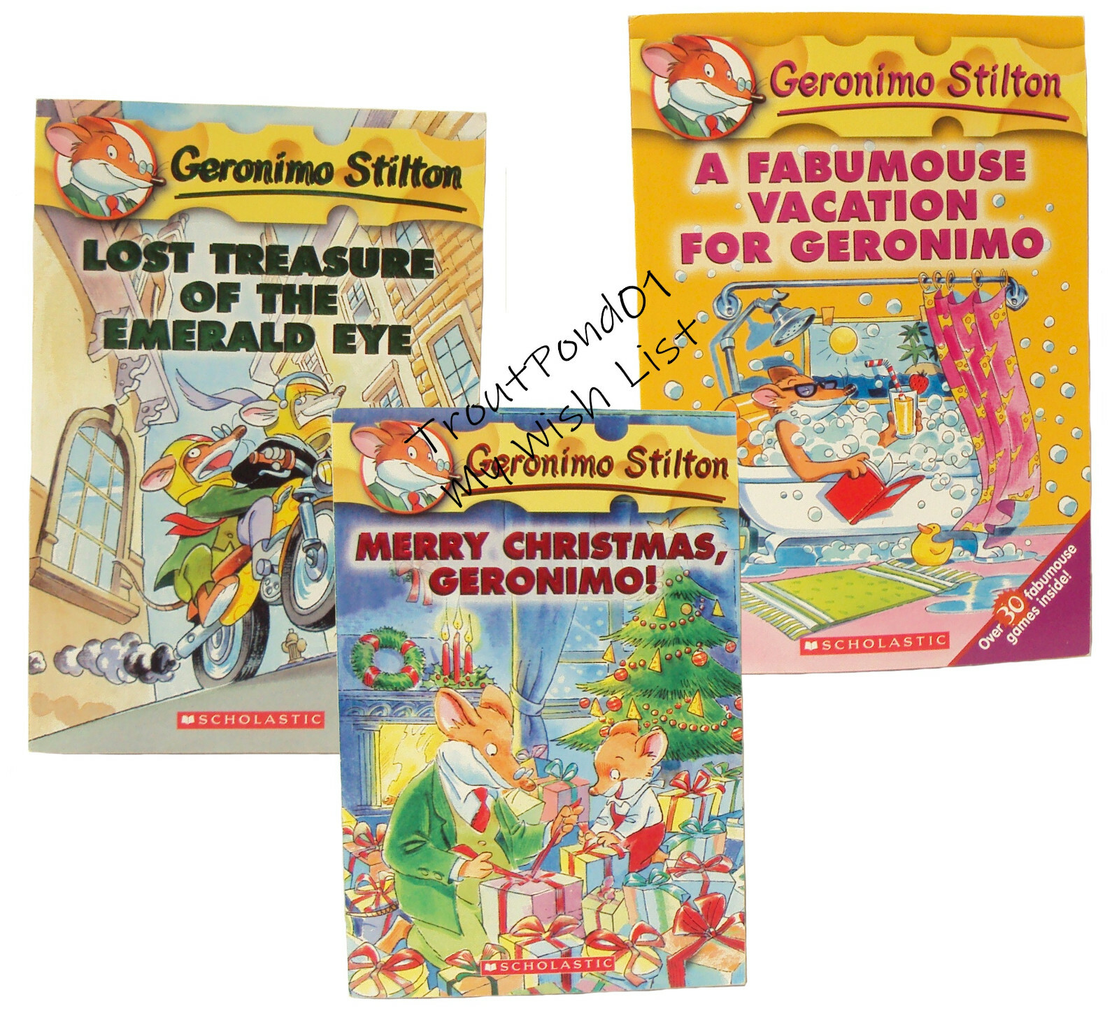 Lot 3 Childrens Books Geronimo Stilton Fabumous Vacation Christmas Lost Treasure