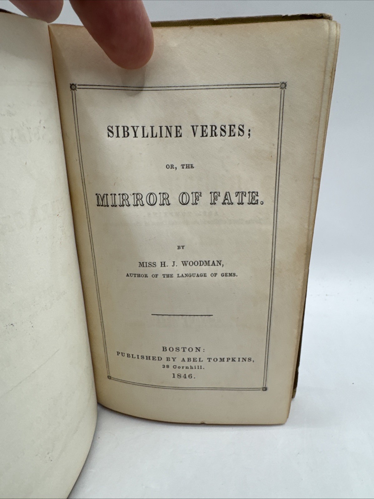Sybilline Verses; Or, The Mirror of Fate, by Miss H.J. Woodman 1846