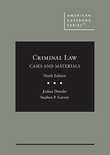 Criminal Law: Cases and – Hardcover, by Dressler Joshua; Garvey – Very Good z