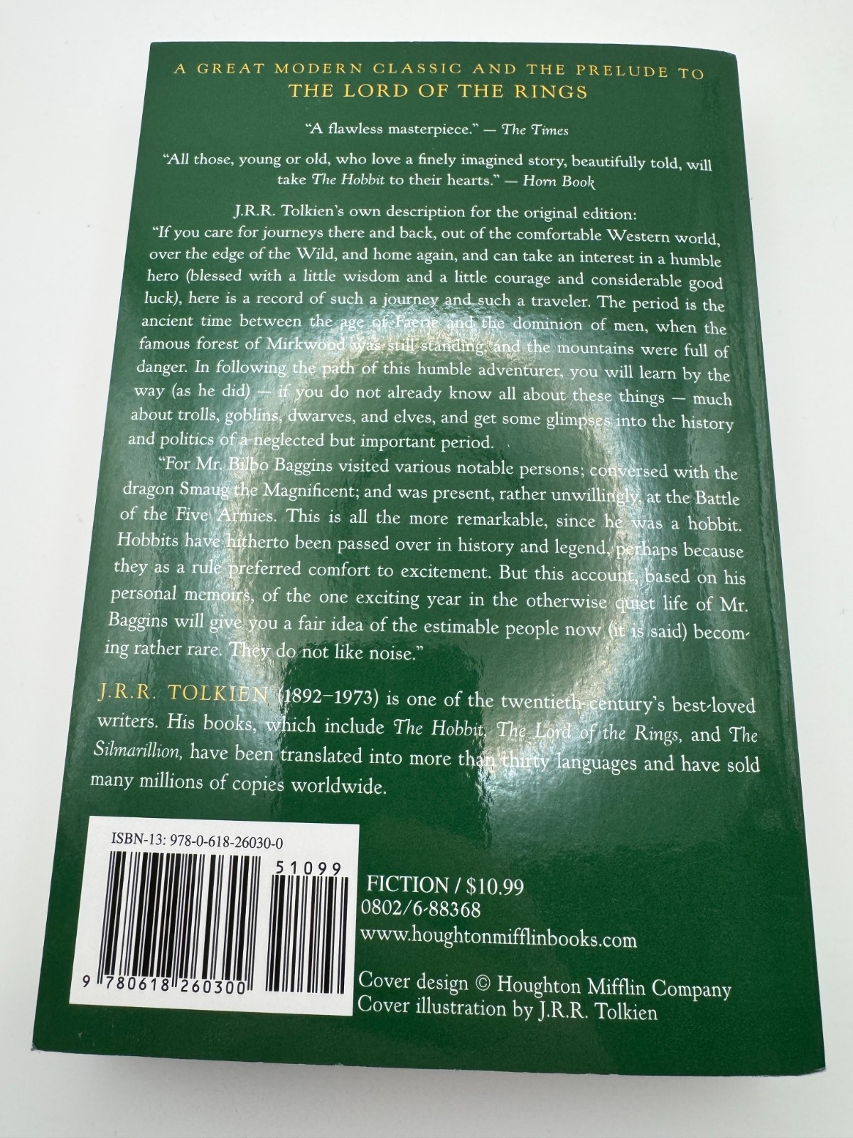 The Hobbit by J.R.R. TOLKIEN Paperback 2001 Edition Book ~ LIKE NEW/UNREAD COPY!