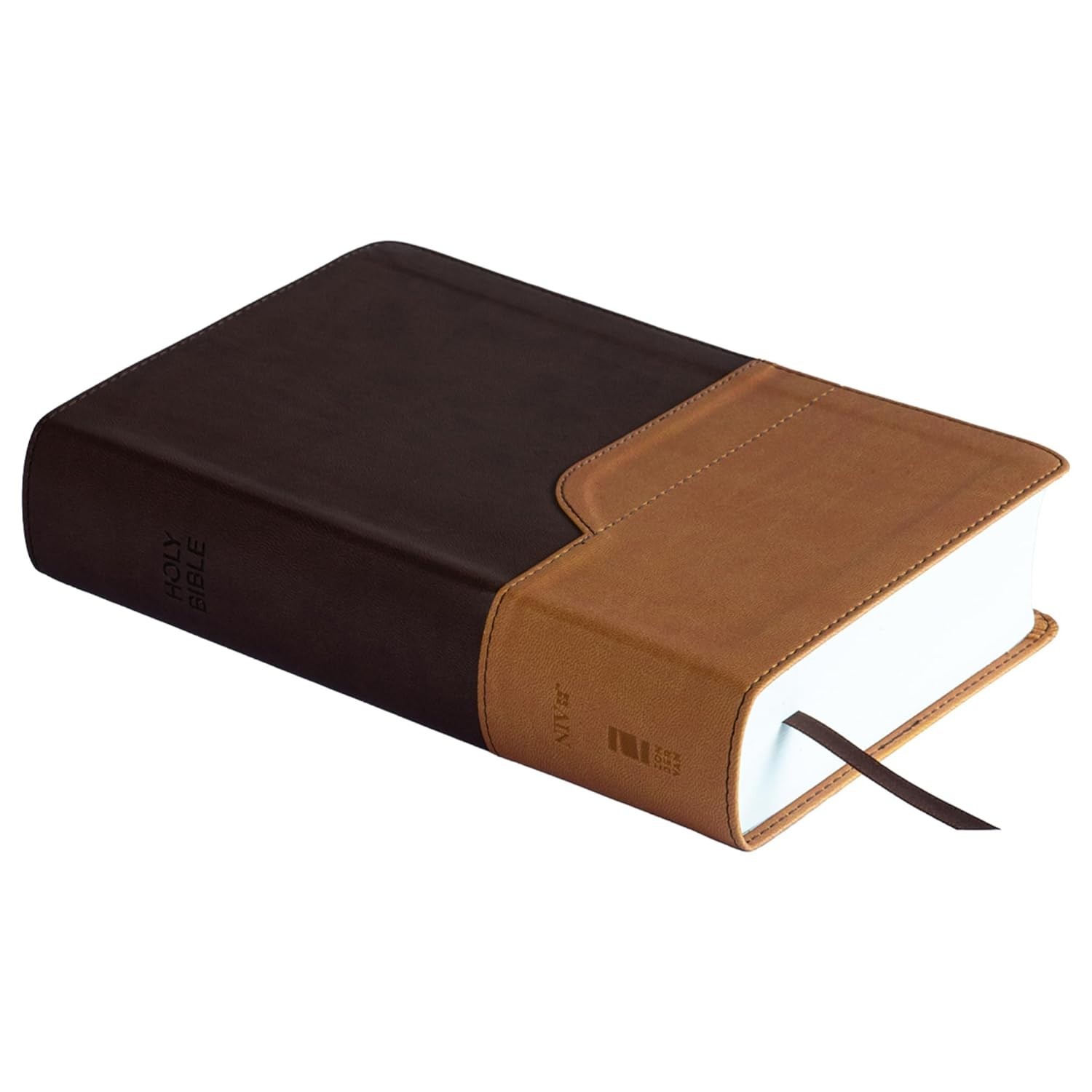 Brand New NIV Large Print Holy Bible Leather Soft Chocolate Amber Zondervan