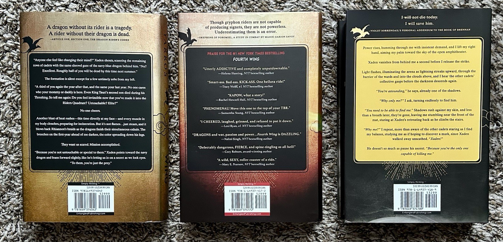 Rebecca Yarros THE EMPYREAN Complete Series Set 1-3 Lot of 3 ALL Hardcover Books