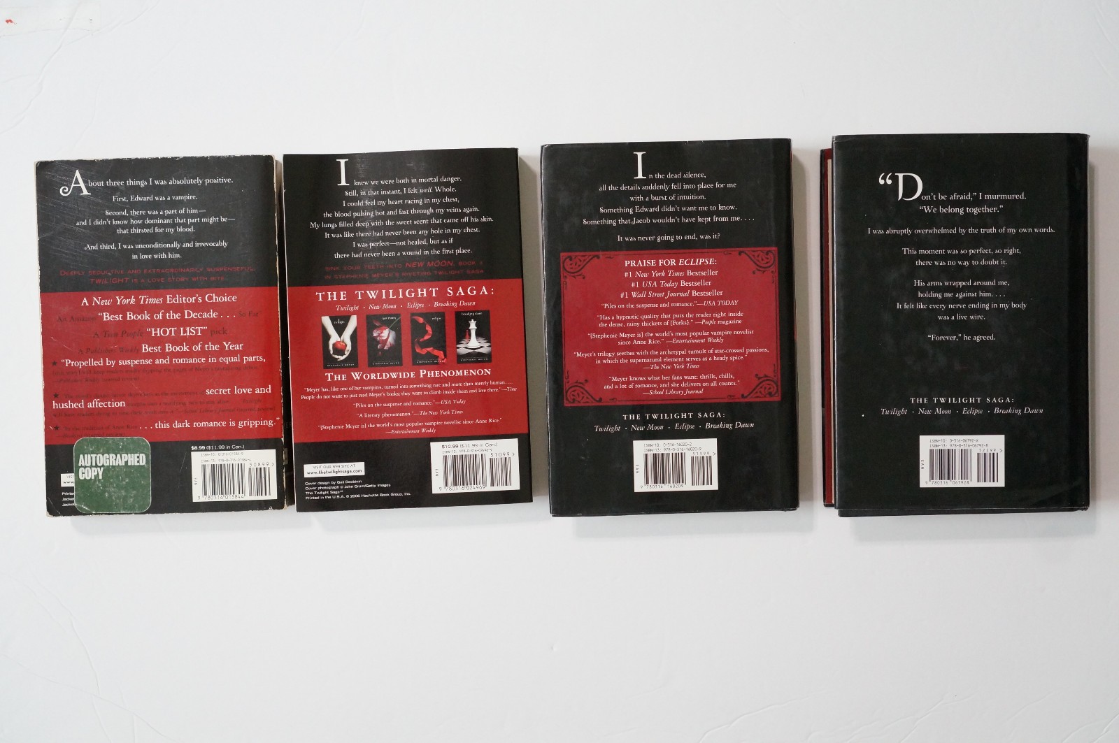 Twilight Saga Book Series 1-4 Stephenie Meyer New Moon Eclipse Breaking Dawn lot