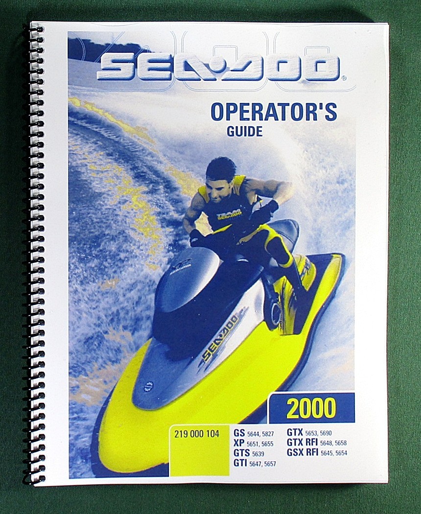 2000 SeaDoo GS / GSX / GTI / GTS / GTX Operator’s Manual with Protective Covers