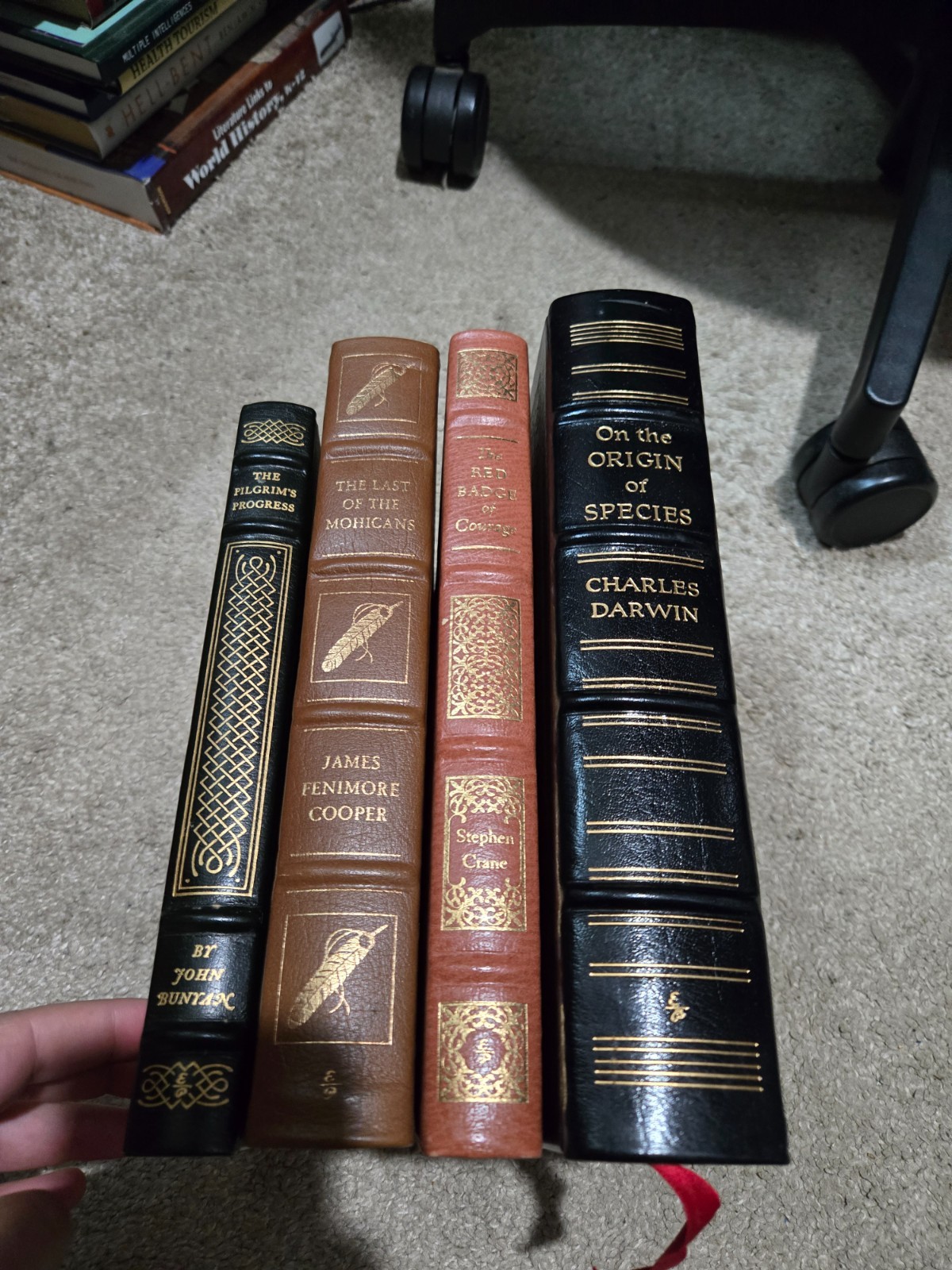 The Easton Press Lot of 4 Books – Origin of Species Red Badge of Courage Last of