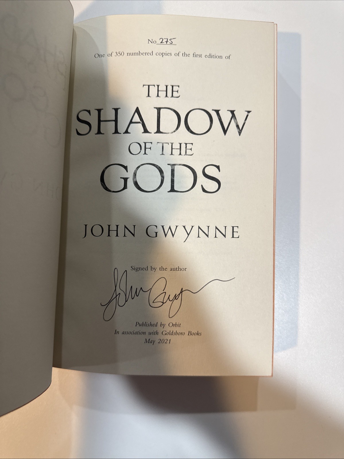 Goldsboro Hunger Of The Gods + Shadow Of The Gods John Gwynn Signed Numbered 1/1