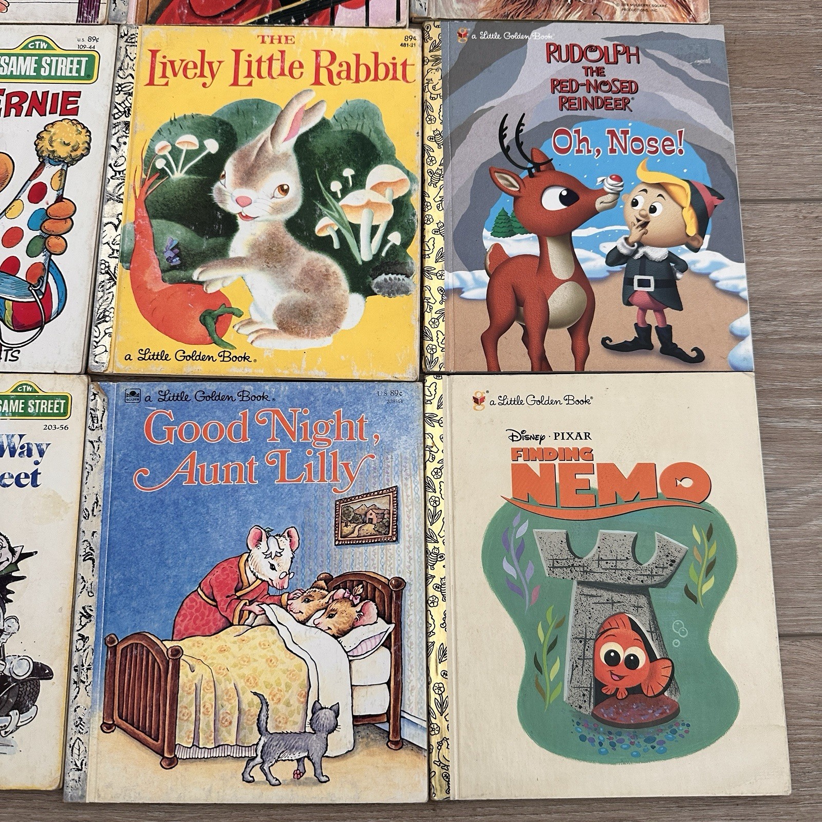 Vintage Little Golden Books Mixed Lot 12 Classics 1940s-70s Disney Sesame Street