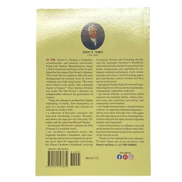 The Old Farmer’s Almanac 2026 Paperback Weather Gardening Astrology NEW