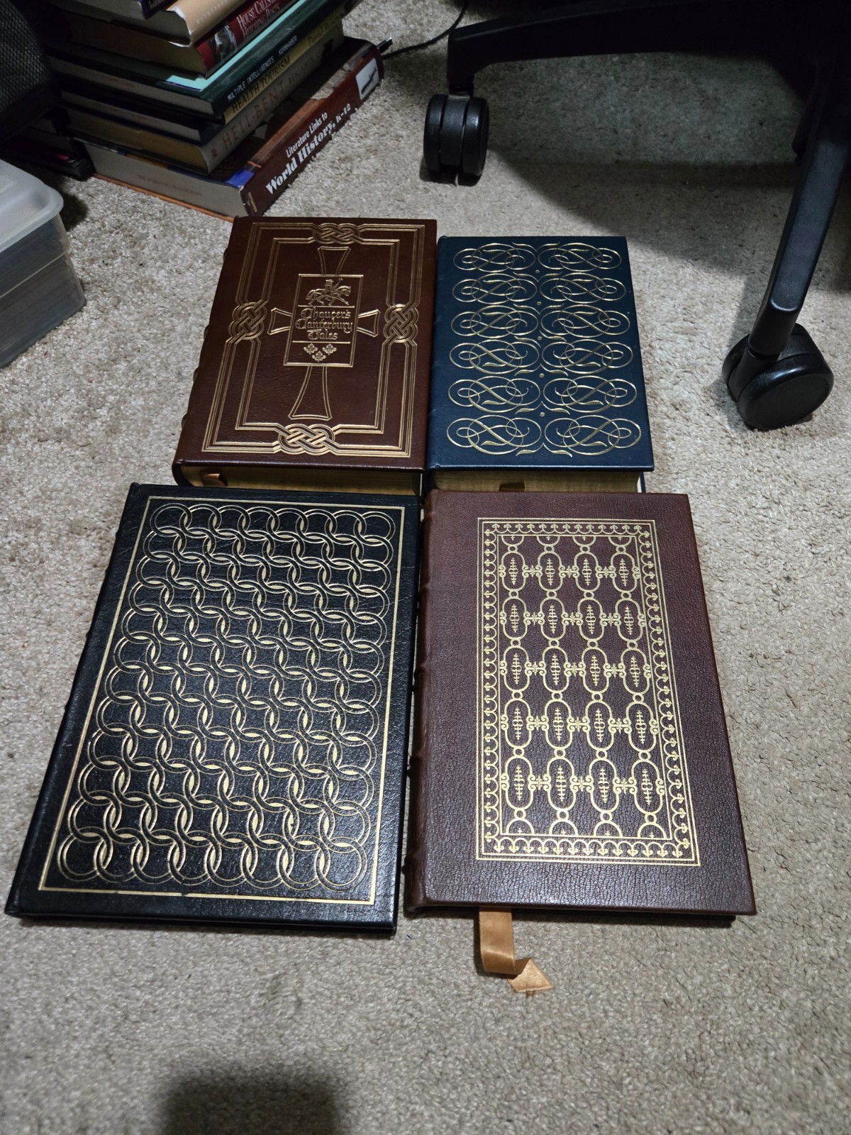 The Easton Press Lot of 4 Books – Descent of Man The Federalist Canterbury Tales