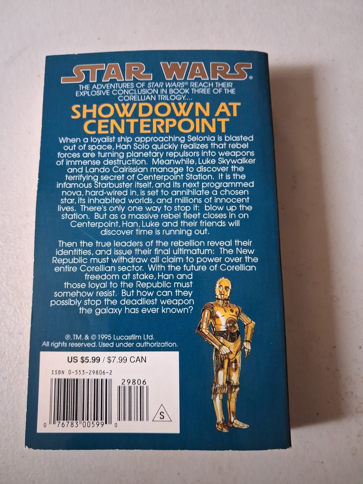 1995 STAR WARS Showdown at Centerpoint by Roger Macbride Allen New