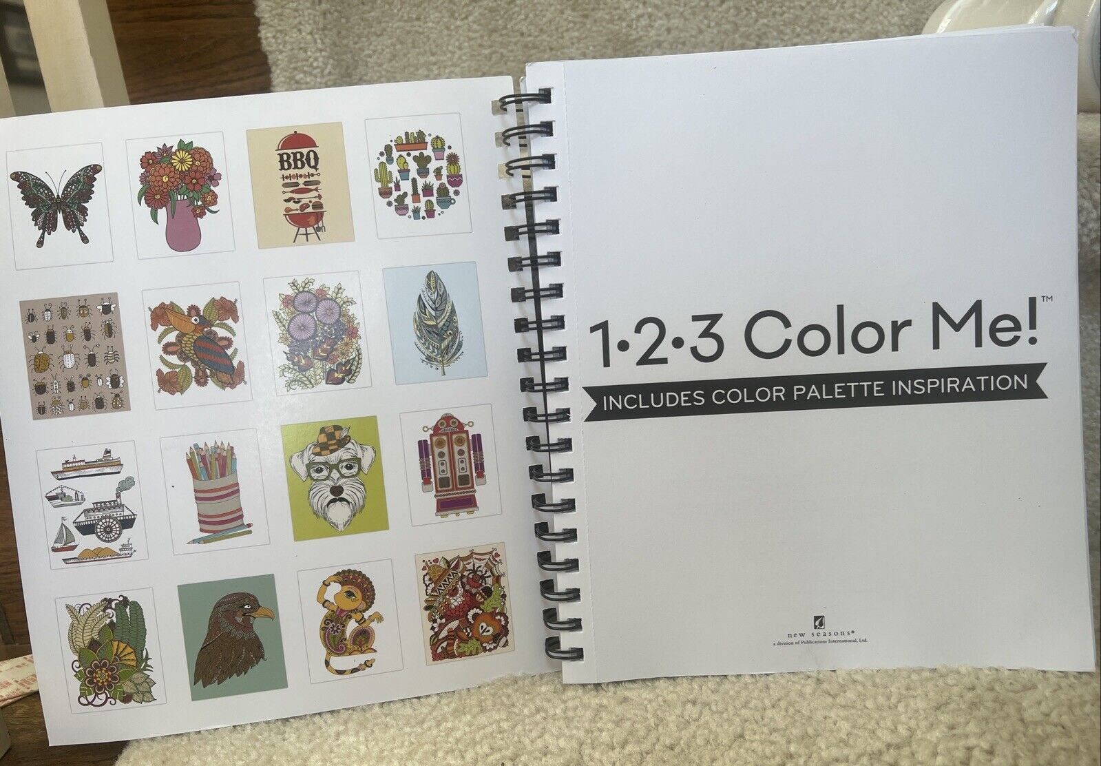 1-2-3 Color Me! – 3 books in 1: Relax, Col- spiral-bound, Seasons, 9781680225273