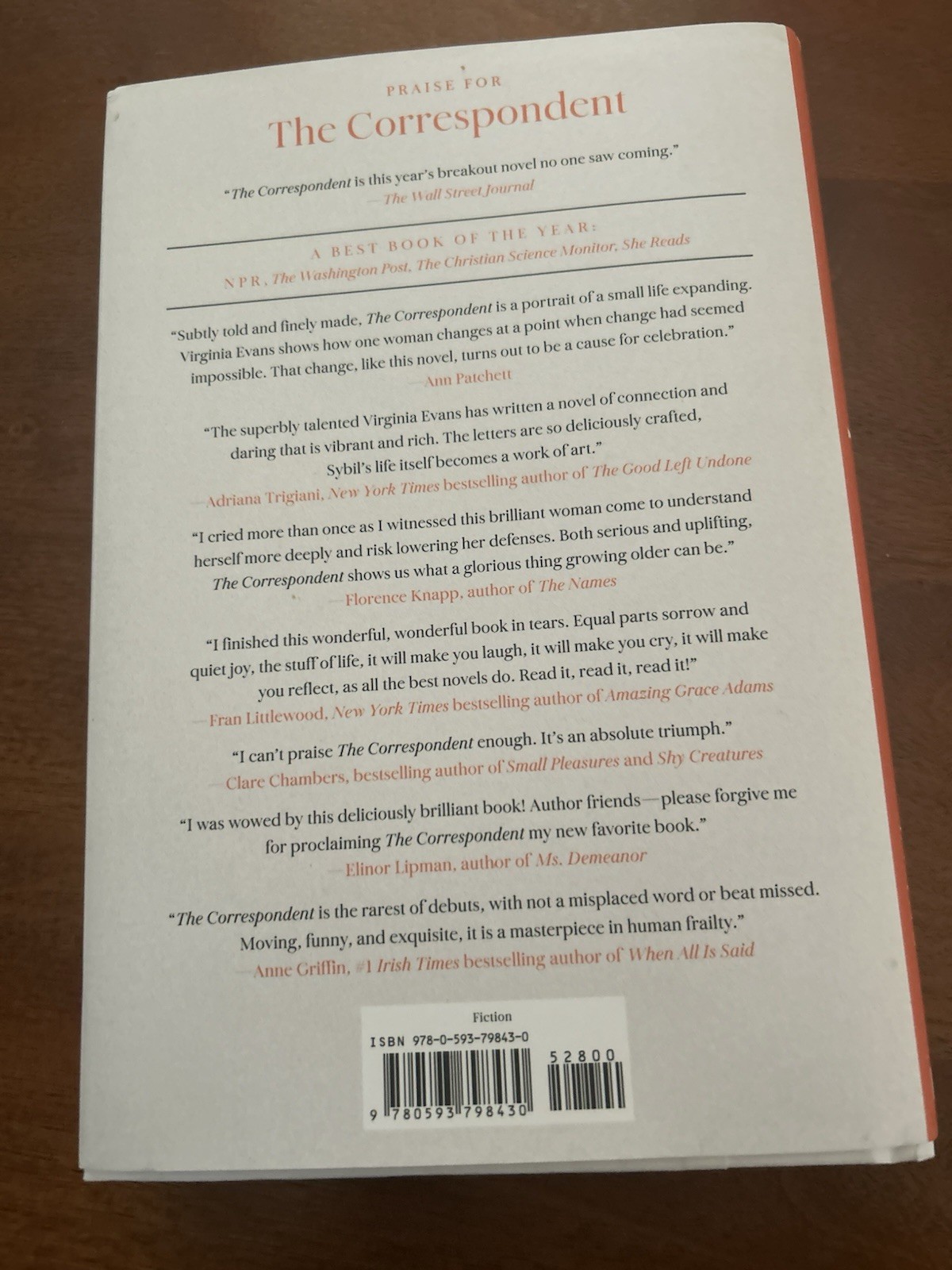 The Correspondent: A Novel Virginia Evans 2025 Hardcover w/ Dust Jacket