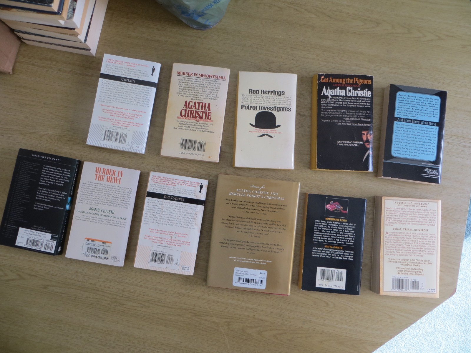 Agatha Christie Book Lot- 10 Paperback Books, 1 HC (Hercule Poirot’s Christmas)