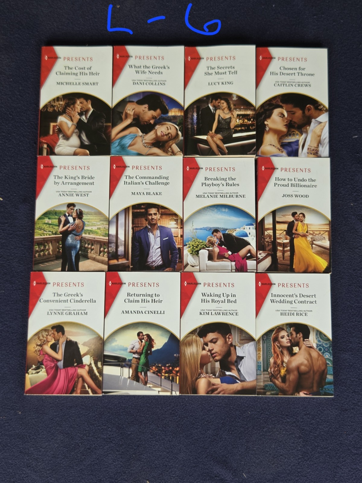 7 Lots Of 12 Harlequin Paperback Romance Novels. See Description For Lot#s
